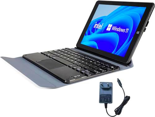 Tibuta Mini computadora portátil 2 en 1, Windows 11 Intel N4020C Pantalla táctil HD de 8.9 Pulgadas con Teclado Desmontable 4GB RAM