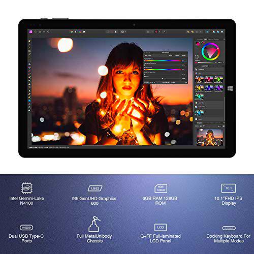 Chuwi Hi10X Tablet PC 10.1" Sistema Operativo Windows 10 (Intel Gemini-Lake N4100) Quad-Core hasta 2.4GHz 
