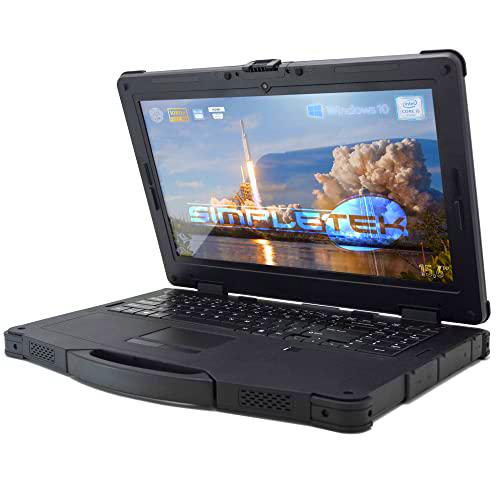 SIMPLETEK RuggedBook 15,6" i5 8250U IP65 8GB RAM SSD 480GB Windows 10 Pro | Wifi 6 + BT 4.2 | Serie RS232 HDMI lector de impacto | Notebook Rugged Antigolpes