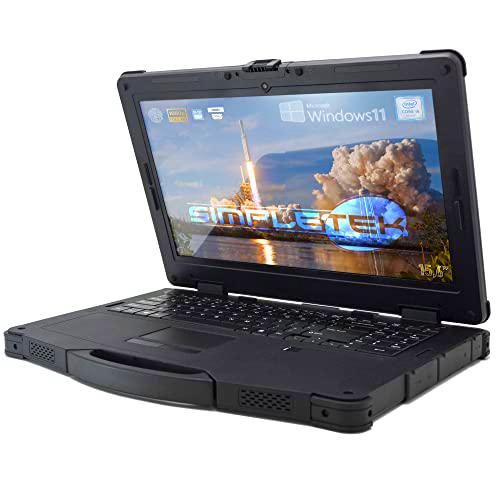 SIMPLETEK RuggedBook 15,6" i5 8250U IP65 8GB RAM SSD 480GB Windows 11 Pro | Wifi 6 + BT 4.2 | Serie RS232 HDMI lector de impacto | Notebook Rugged Antigolpes