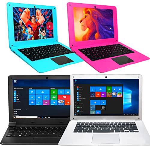 BlueBose 10.1 Pulgadas Windows 10 Laptop 2GB RAM + 32GB Atom Quad Core Ultra Thin Notebook Computadora Full HD 1.44Ghz USB 3.0 WiFi HDMI Bluetooth (Azul)