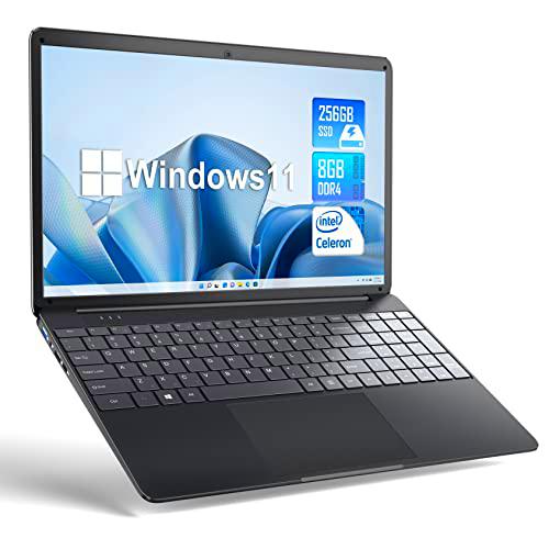 SGIN Ordenador Portátil Windows 11, Portátil de Pantalla de 15,6 Pulgadas 8GB RAM 256GB Almacenamiento SSD (Tarjeta TF 512GB)