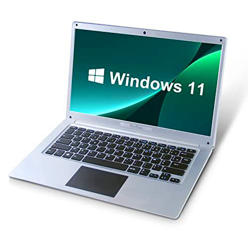 BYYBUO 14.1 Zoll Laptop Windows 11 Intel Celeron Ultrabook 4GB RAM 64GB ROM TF 128GB Notebook mit Wi-Fi USB 3.0 BT 4.0 Azerty Tastatur Französisch