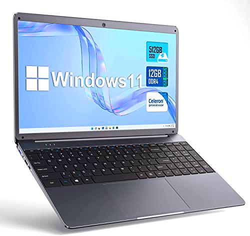 SGIN Ordenador portátil, 15,6 pulgadas, 12 GB RAM 512 GB SSD Windows 11 Notebook