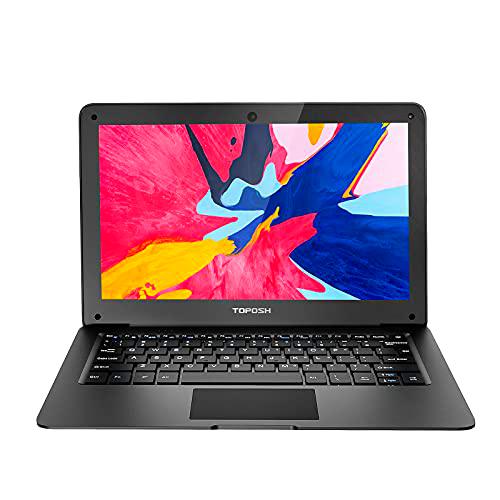 TOPOSH Ordenador portátil de 10 Pulgadas Windows 10 Notebook Mini 2GB RAM + 32GB ROM SSD eMMC Procesador Intel Atom X5-Z8350 Quad Core 1,44GHz 64Bits con Teclado AZERTY-Negro