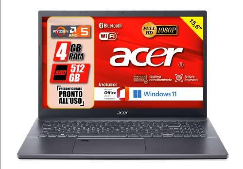 Acer Notebok, AMD RYZEN5 5625U, RAM 4GB, SSD 512GB