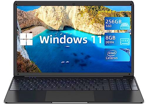 SGIN Ordenador portátil de 15,6 pulgadas, 8 GB RAM 256 GB SSD Windows 11 Notebook