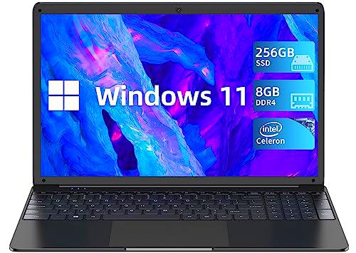 SGIN 15,6 pulgadas ordenador portátil, 8 GB RAM 256 GB SSD Windows 11 Notebook